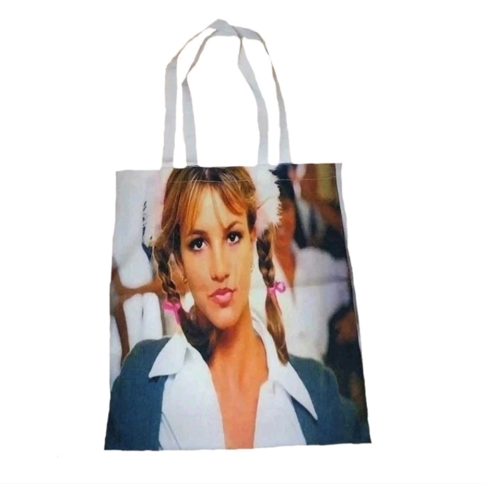 Britney Spears Baby One More Time Medium Double Sided Reusable Canvas Tote Bag
